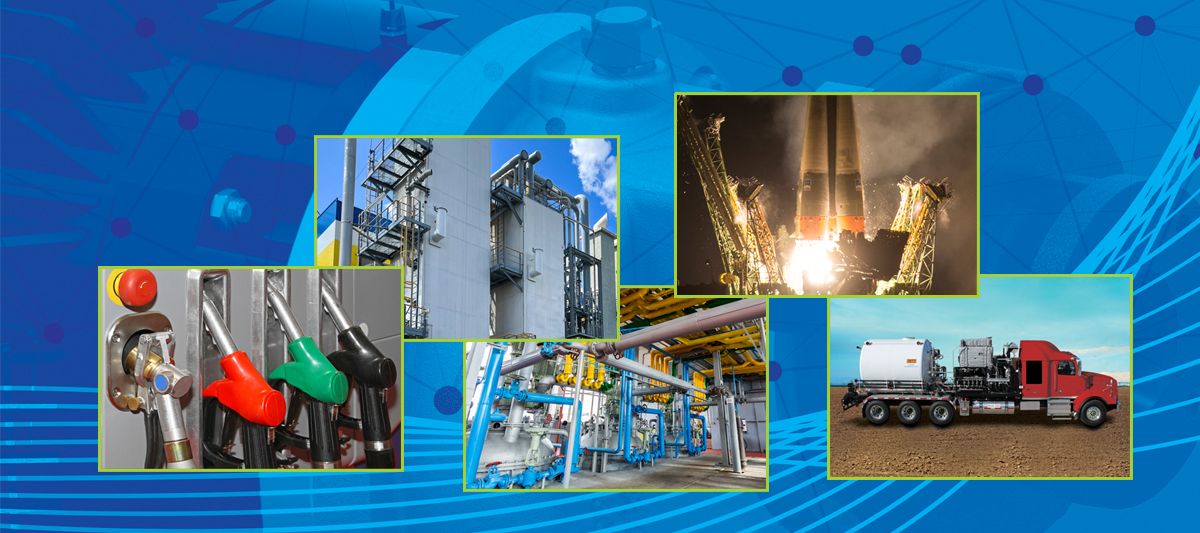 A composite of cryogenic equipment and service vehicles