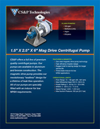 Magnetic Drive Centrifugal Pump: 1.5″ x 2.5″ x 6″ Magnetic Drive Centrifugal Pump: 1.5″ x 2.5″ x 6″