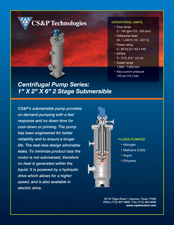 Centrifugal Pump Series: 1” X 2” X 6” 2 Stage Submersible